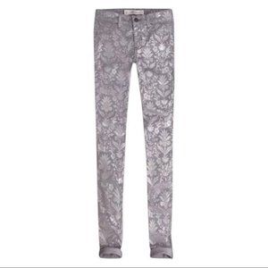 Abercrombie & Fitch Floral Metallic Baroque Skinny Jeans Pants Size 2